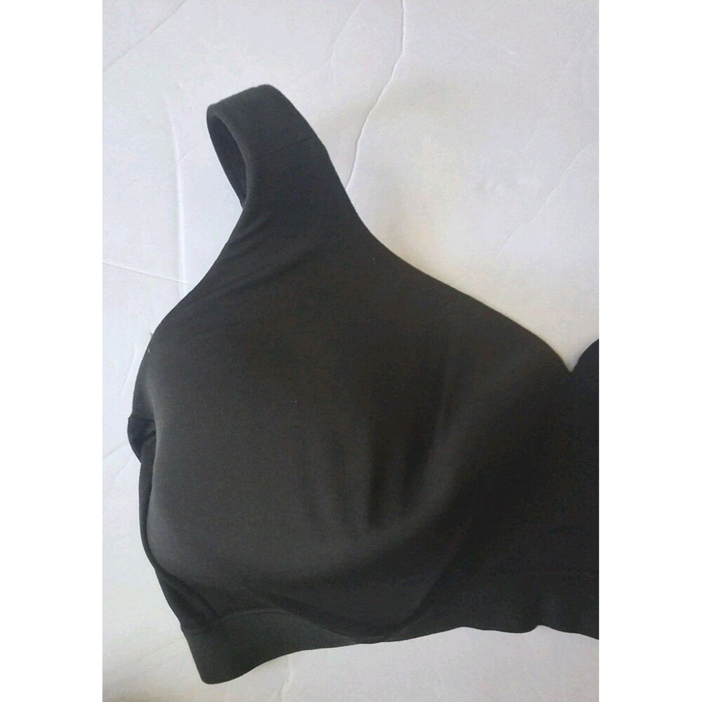 Cacique Lightly Lined No Wire Bra 46DD Black Satin Back Smoothing Adjustable - Picture 5 of 6